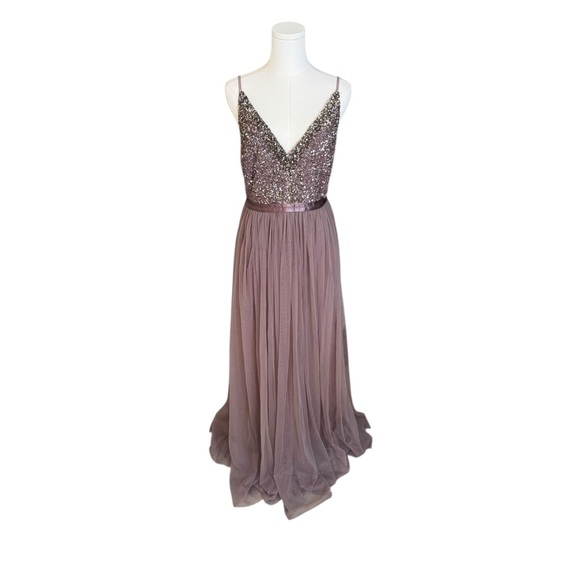 BHLDN - Avery Elegant Mauve Evening Gown Sz 10 - Picture 3 of 10